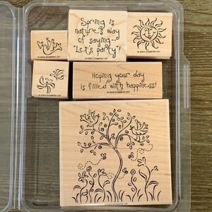 Stampin’ Up! Rubber Stamp Set Spring Party Set of 6